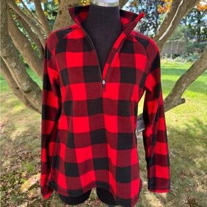 Eddie Bauer Buffalo plaid fleece top NWT